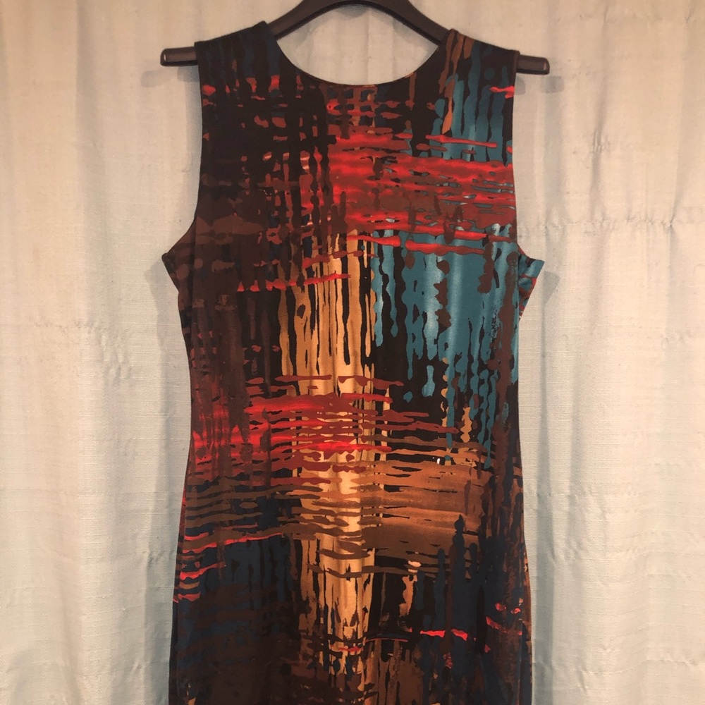 NWT 12 Amelia multi color mid sleeveless dress